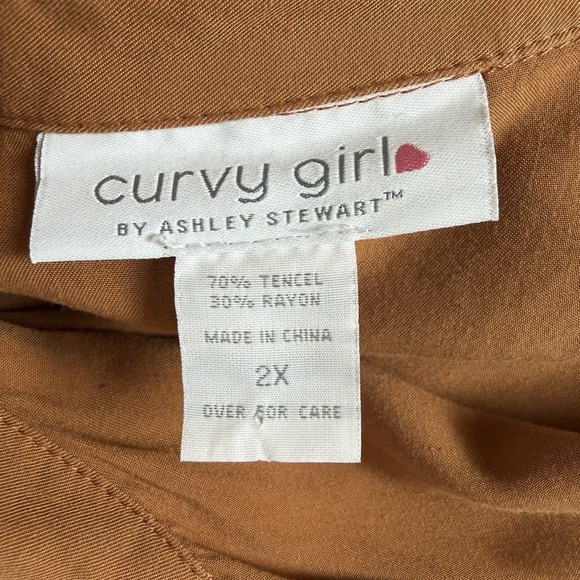 Curvy Girl by Ashley Stewart Maxi Shirt Dress Ruched Relaxed Office Eclectic 2X - Picture 11 of 14